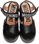 Thumbnail for your product : Moschino Black Logo Strap Heeled Sandals