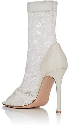Gianvito Rossi Women's Missy Lace & Leather Ankle Boots - White