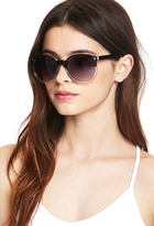 Thumbnail for your product : Forever 21 FOREVER 21+ Two-Tone Round Sunglasses