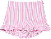 Thumbnail for your product : Il Gufo Ruffle Striped Seersucker Shorts