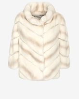 Thumbnail for your product : Yves Salomon Rex Rabbit Fur Swing Jacket: White