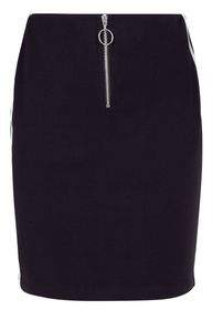 New Look Girls Black Side Stripe Ring Zip Skirt