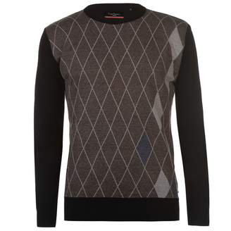 Pierre Cardin Mens Crew Argyle Jumper Sweater Pullover Long Sleeve Neck Regular