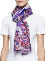 Thumbnail for your product : Emilio Pucci Astana Printed Fringe Scarf, Violet
