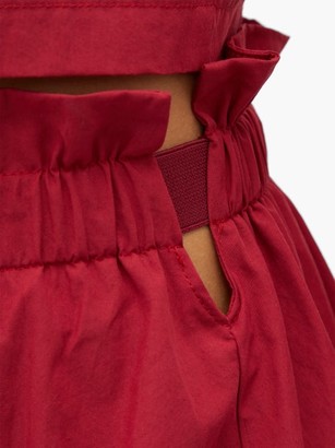 Araks Ulu Ruffled Cotton Skirt - Burgundy