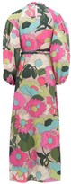 Thumbnail for your product : Fendi Windflower-print Balloon-sleeve Silk Maxi Dress - Pink Print