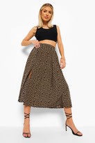 Thumbnail for your product : boohoo Ditsy Floral Split Hem Midi Skirt