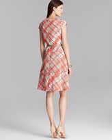 Thumbnail for your product : Anne Klein Dress - Cap Sleeve Textured Plaid Belted Swing