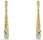 Thumbnail for your product : David Yurman Willow Medium Drop Earrings with Diamonds in Gold