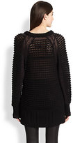 Thumbnail for your product : Helmut Lang Grid Knit-Paneled Long Sweater