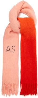 Acne Studios Kelow Dye Bi Colour Fringed Scarf - Womens - Pink