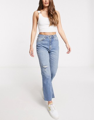 ASOS DESIGN Hourglass low rise stretch flare jeans with lace up in black