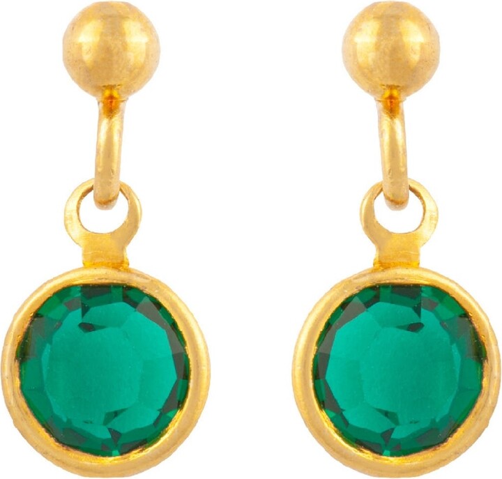 Susan Caplan Vintage 1990s Vintage Emerald Green Earrings