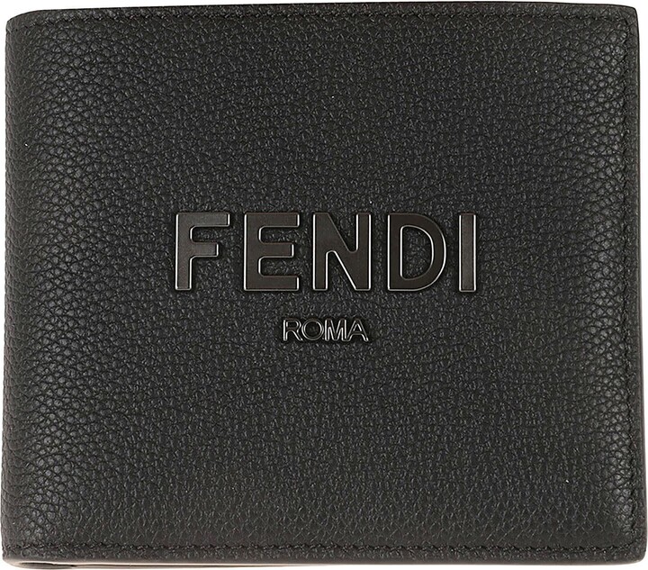 Fendi Diagonal Bi-fold Wallet in Black for Men