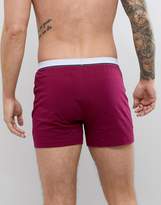 Thumbnail for your product : ASOS Design DESIGN jersey boxers in burgundy with branded waistband 3 pack