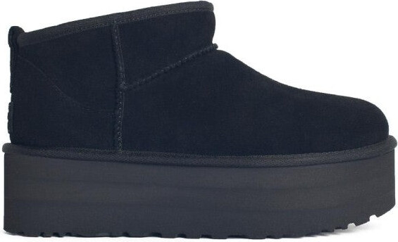 Classic Ultra Mini Platform' Black Suede Boots