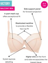 Thumbnail for your product : Curvy Kate Victory Balconette Bra - Latte