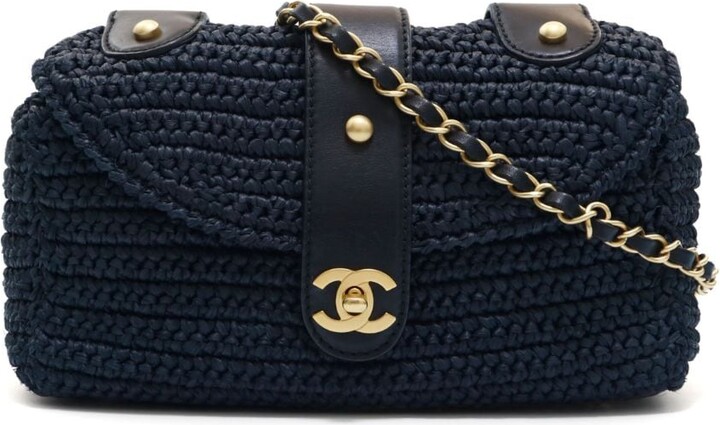 Chanel Pre Owned 2005-2006 CC Turn-lock woven shoulder bag - ShopStyle