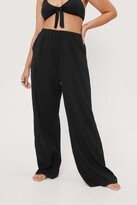 Thumbnail for your product : Nasty Gal Womens Plus Size Crinkle Wide Leg Cover Up trousers