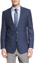 Thumbnail for your product : BOSS Hutsons Plaid Slim-Fit Wool Sport Coat, Blue