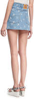Thumbnail for your product : Marc Jacobs Floral-Embroidered Denim Miniskirt, Indigo