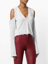 Thumbnail for your product : Amiri could-shoulder distressed blouse