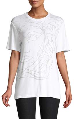 Versace Half Medusa Marble Embellished T-Shirt