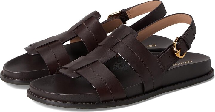 Cole Haan Marlee Fisherman Footbed Sandals Women's Sandals Dark Chocolate Leather : 7 B - Medium, Leather/Rubber