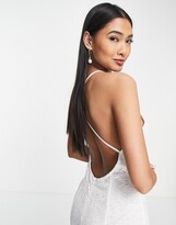 Thumbnail for your product : Little Mistress Bridal lace maxi dress with low back in ivory