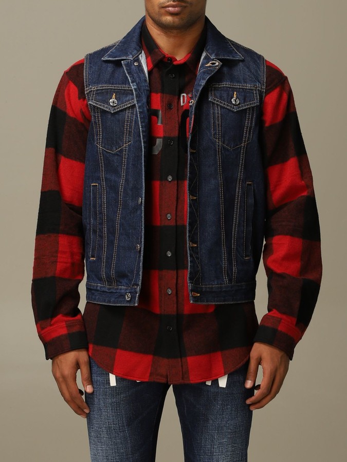 Dsquared2 Suit Vest Denim Vest In Denim And Sweater Shopstyle