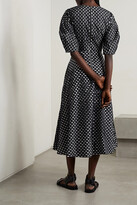 Thumbnail for your product : PARTOW Amelia Laser-cut Cotton-poplin Midi Dress - Black