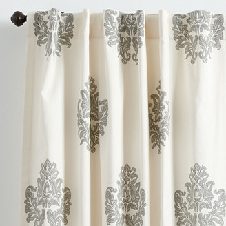 Seattle Modern Damask Floral Print Fully Lined Pencil Pleat Tape Top Curtains