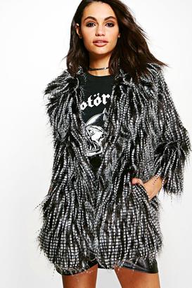 boohoo Lois Shaggy Faux Fur Coat