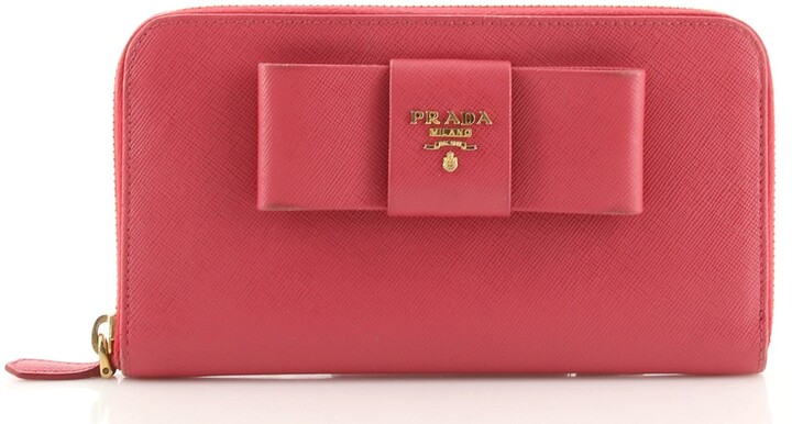 prada saffiano bow wallet