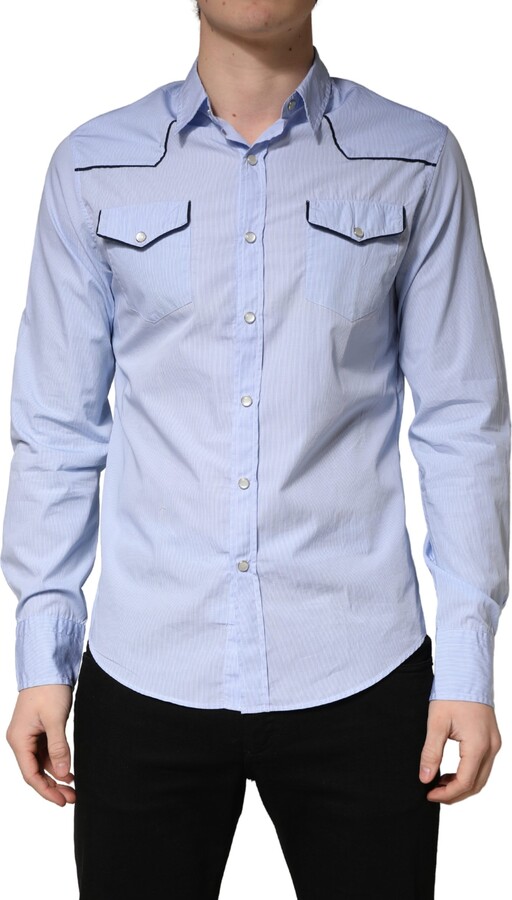 Aglini Slim Fit Colla Long Sleeve Casual Men's Shirt (Pre-Owned)