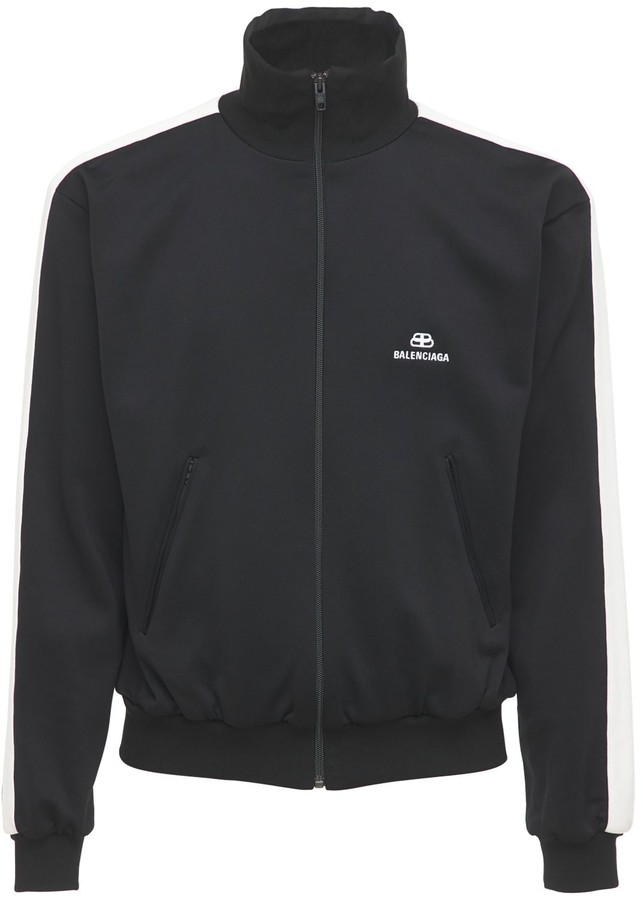 Balenciaga Logo ZipUp Nylon Jacket W/Side Bands ShopStyle