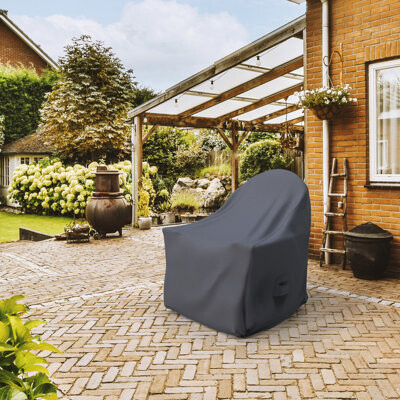 Arlmont & Co. Outdoor Adirondack Chair Covers For Ravenna Rocking Chairs Water-Repellent UV-Resistant Polyester With Elastic Tie-Downs And Padded Handles