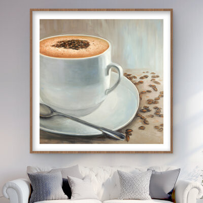 Lark Manor Cappuccino Time - Framed Matted Print for Home Decor