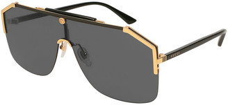 Gucci Geometric Metal Shield Sunglasses 