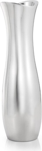 Nambe NambéStrykerVase–13InchHourglassAlloyDesignwithCurvedSilhouette,ModernSilverAccentforBouquets&FloralArrangements,ElegantDécor