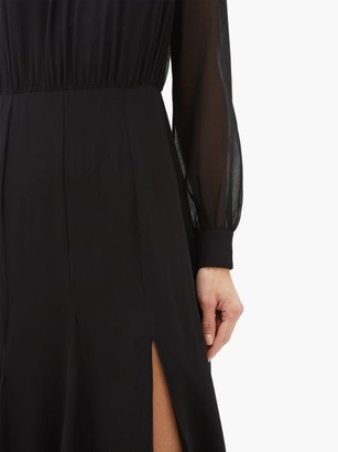 Saloni Jacqui Crystal-embellished Silk-georgette Dress - Black