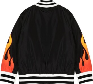 Stella McCartney Kids Multi-Patch Flame-Print Bomber Jacket
