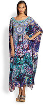 Thumbnail for your product : Camilla Painterly Print Silk Caftan