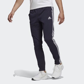 adidas Essentials Single Jersey Tapered Open Hem 3-Stripes Pants - ShopStyle