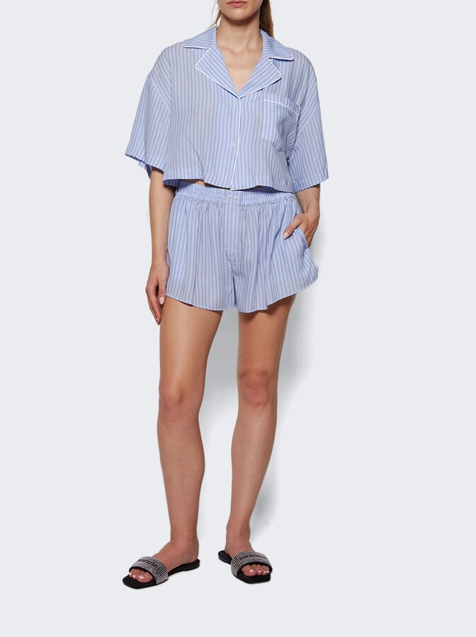 Alexander Wang Cropped Shirt Oxford Blue