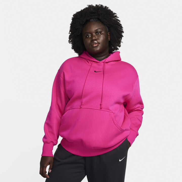 Nike Women's Yoga Luxe Cropped Fleece Hoodie in Pink - ShopStyle
