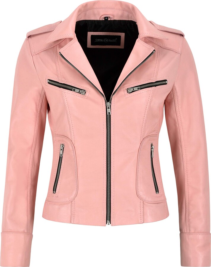 pink leather jacket uk