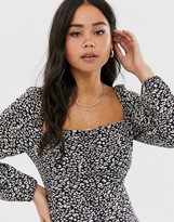 Thumbnail for your product : Wild Honey skater dress with square neck in leopard