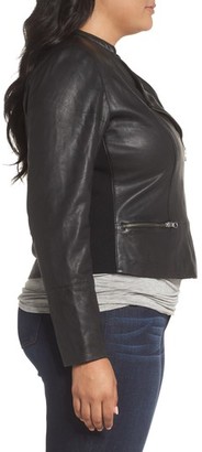 Sejour Plus Size Women's Leather Moto Jacket