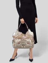 Thumbnail for your product : Anya Hindmarch Metallic Woven Leather Tote